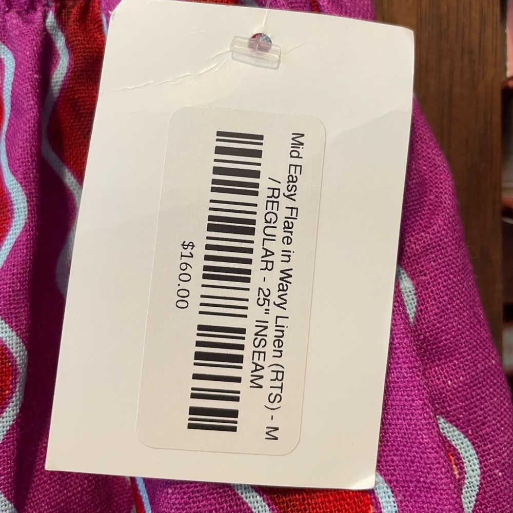 NWT Nettle Studios Wavy Linen Mid Easy Flare Pants - Picture 5 of 7